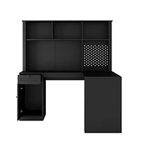 Streamdale Space-Saving L-Shaped Desk with 2 Usb Ports & 3 Outlets