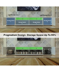 Streamdale Rgb Led Tv Cabinet with 90% Storage Space and Multicolor Modes