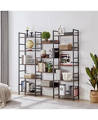 Streamdale Rustic 5-Shelf Bookshelves and Console Table Set