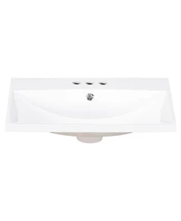 Streamdale 24" Ceramic Vanity Top, White Basin, 3-Faucet Holes