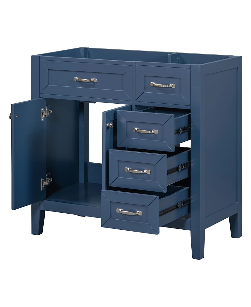 Streamdale 36" Blue Bathroom Vanity Base with Drawers