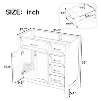 Streamdale 36" Blue Bathroom Vanity Base with Drawers