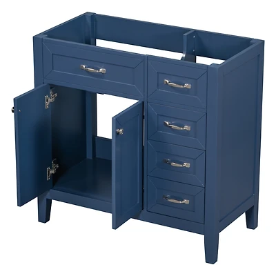 Streamdale 36" Blue Bathroom Vanity Base with Drawers