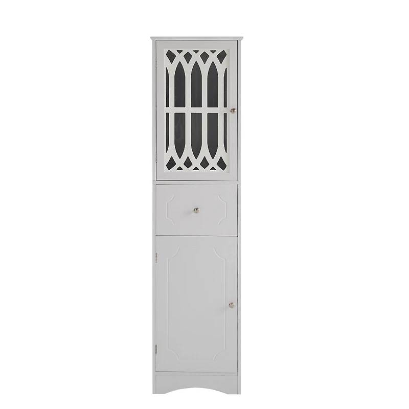 Streamdale Freestanding White Bathroom Cabinet