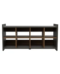 Streamdale Entryway Storage Unit, Eight Shoe Capacity - Espresso Mahogany