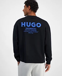 Hugo Boss Men's Naviu Relaxed Fit Long Sleeve Crewneck Logo Sweatshirt
