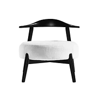 Simplie Fun Comfy Fabric and Birch Wood Accent Chair with Foam Cushion