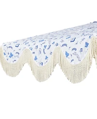 Jonathan Y 9ft Half Market Umbrella, Scalloped Fringe, Crank, Button Tilt, Uv Protection