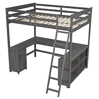 Streamdale U-Shape Loft Bed with Drawers and Shelves