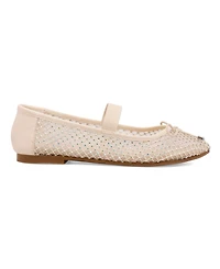 Mia Women's Unica Mary-Jane Rhinestone Mesh Flats