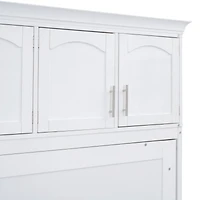 Streamdale Queen Size Murphy Bed Wall Bed with Top Cabinets, Gray