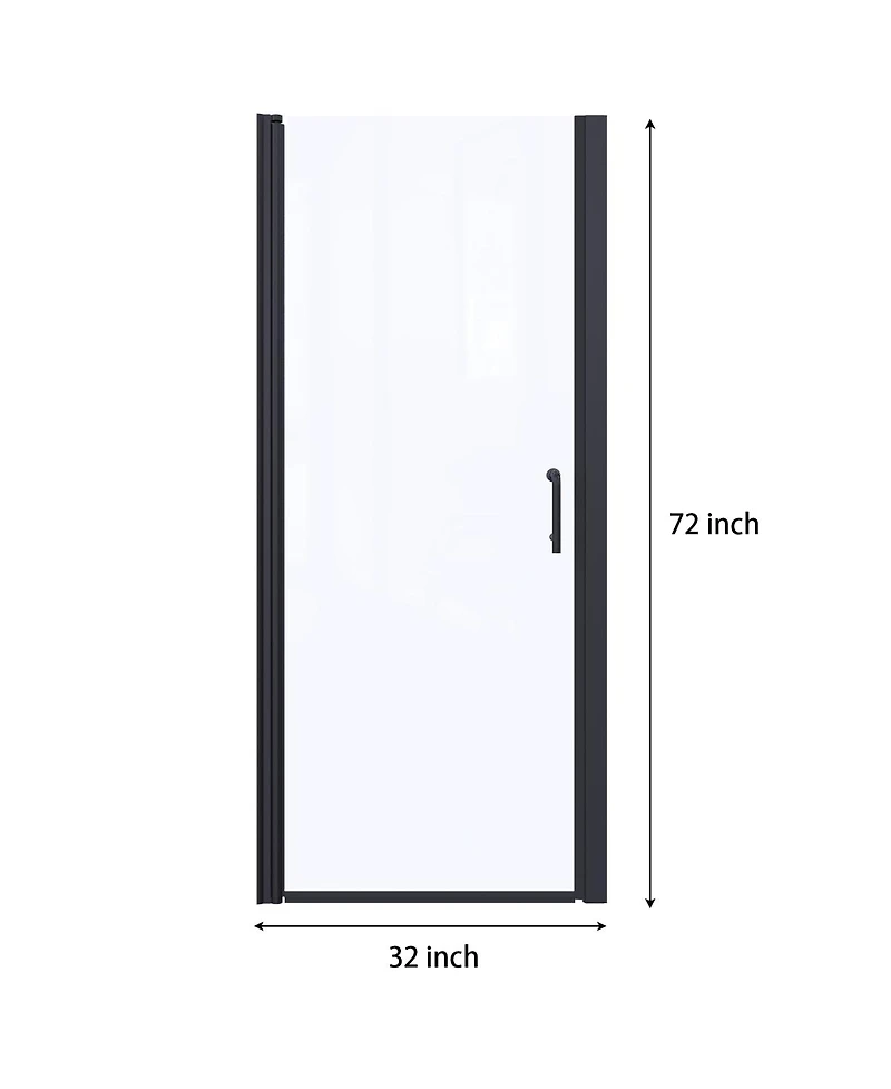 Streamdale Matte Black Pivot Shower Door with Clear Glass (32-33")