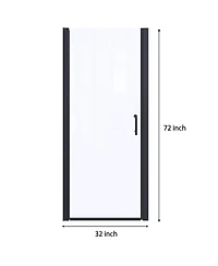 Streamdale Matte Black Pivot Shower Door with Clear Glass (32-33")