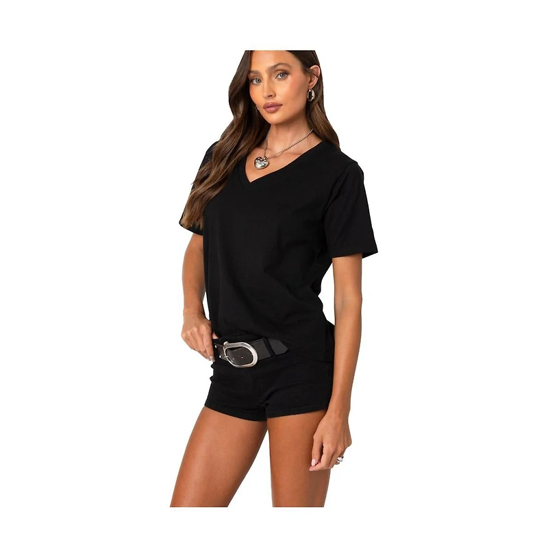 Edikted Loose fit V neck T shirt