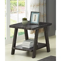 Streamdale Furniture Replicated Wood Shelf End Table in Charcoal Finish