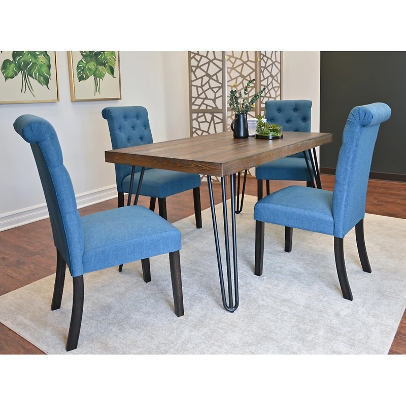 Streamdale Furniture 5-Piece Dining Set, Hairpin Dining Table with 4 Chairs, 4 Color Options