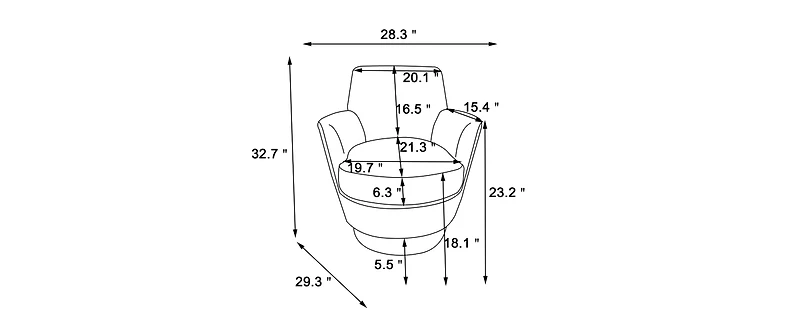 Streamdale Modern Swivel Office Chair with Cushion & Height Adjustment