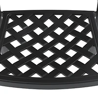 Streamdale Premium Aluminum Table and 4 Stacking Chairs with Cushions, Black