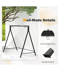 Costway Outdoor Porch Swing Frame Patio Metal Swing Stand with A-Shaped Structure