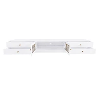 Streamdale Elegant Tv Stand for 90" TVs, Glass Doors