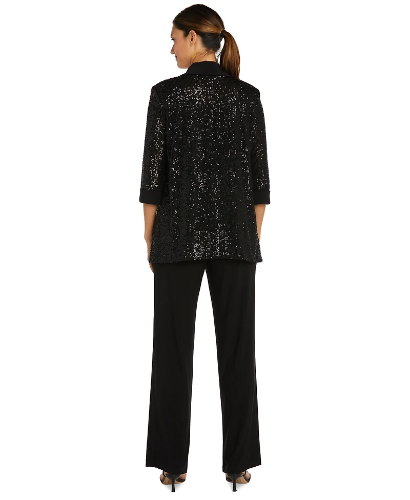 R & M Richards Women's Sequined Jacket, Top Pants
