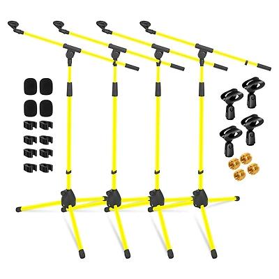 5 Core Microphone Stand 4 Pcs Floor Height Adjustable w Telescoping Boom Arm