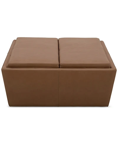 Stolly Leather Storage Ottoman, Created for Macy's