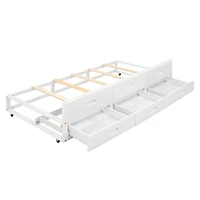 Streamdale Twin Platform Bed with Storage, Usb, Trundle, and Drawers