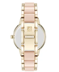 Anne Klein Women's Quartz Iridescent Acetate and Gold-Tone Alloy Metal Bracelet Watch