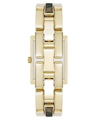 Anne Klein Women's Quartz Abalone Gemstone Accented Gold-Tone Alloy Metal Bracelet Watch, 21mm