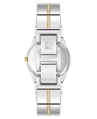 Anne Klein Women's Quartz Faceted Crystal Bezel Two-Tone Alloy Metal Watch, 32mm