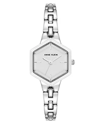 Anne Klein Women's Quartz Petite Hexagonal Silver-Tone Alloy Metal Bracelet Watch, 21mm