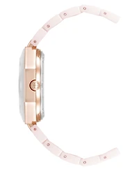 Anne Klein Women's Quartz Pink Octagonal Ceramic Watch, 32mm