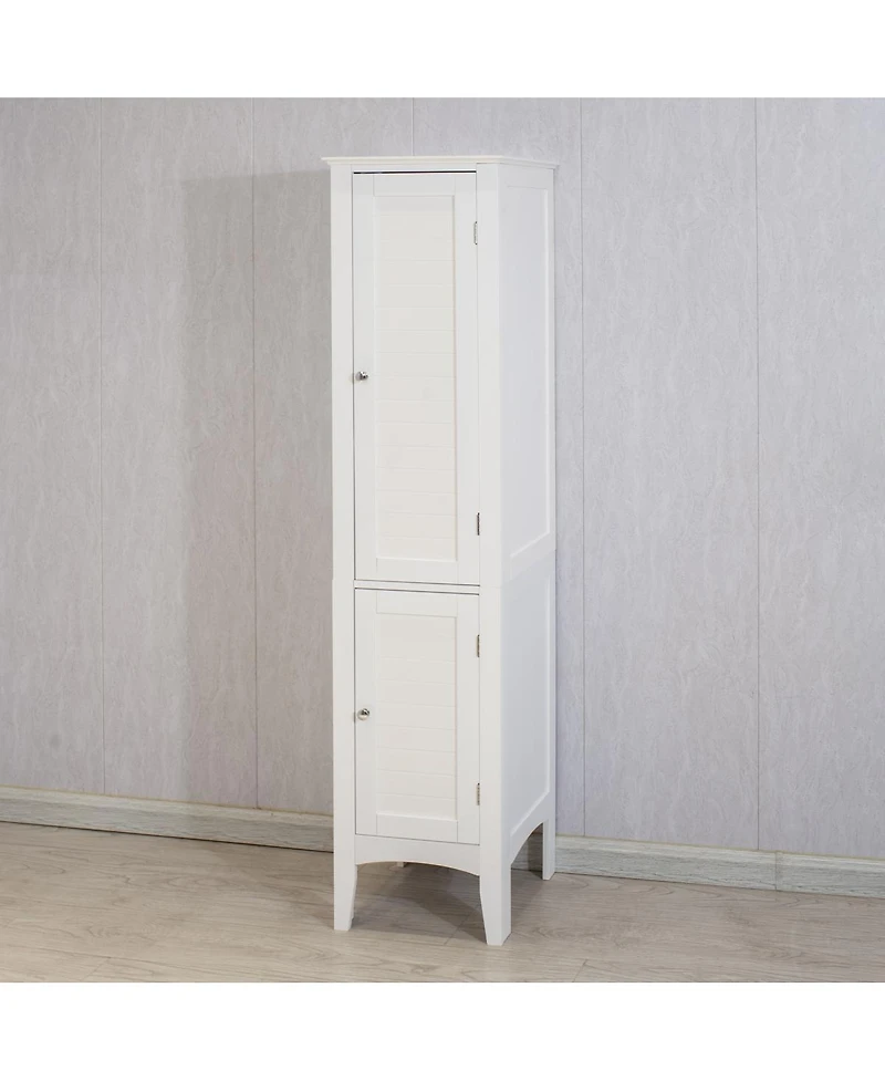 Streamdale White Freestanding Tower Cabinet with 2 Shutter Doors