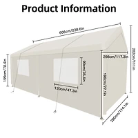 Streamdale Furniture 10x20 Portable Carport Ultimate Vehicle & Event Shelter