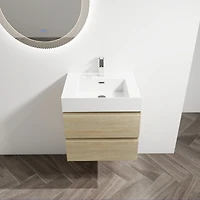 Streamdale 24" Wood Grain Vanity w/ Resin Sink & Soft-Close Drawers