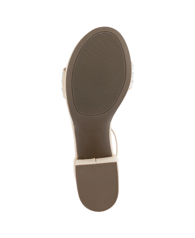 Juicy Couture Women's Nelly Rhinestone Two-Piece Platform Dress Sandals