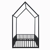 Streamdale Twin Metal House Bed With Fence And Door