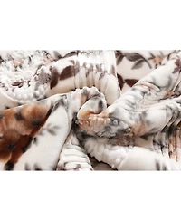 Clara Clark Heavy & Warm Korean Style Reversible Printed Raschel Mink Bed Blanket