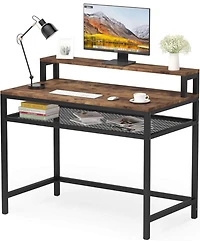 Tribesigns 94.5-Inch Conference Table for 10 People, Industrial 8 Ft Meeting Table with Two Grommets