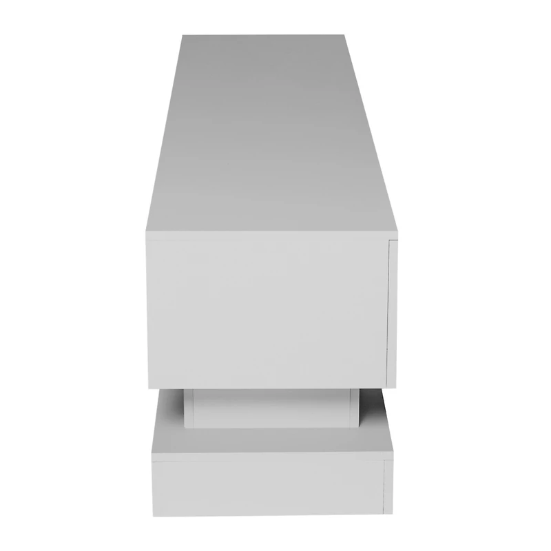 Streamdale Furniture 51.1" Modern Tv Stand With Led Lights, High Glossy Front Tv Cabinet