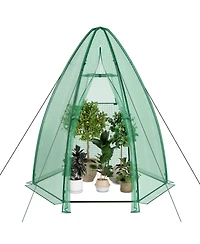 Skonyon 5.5 x 5.5 x 6 Feet Portable Mini Greenhouse with All-Weather Pe Cover