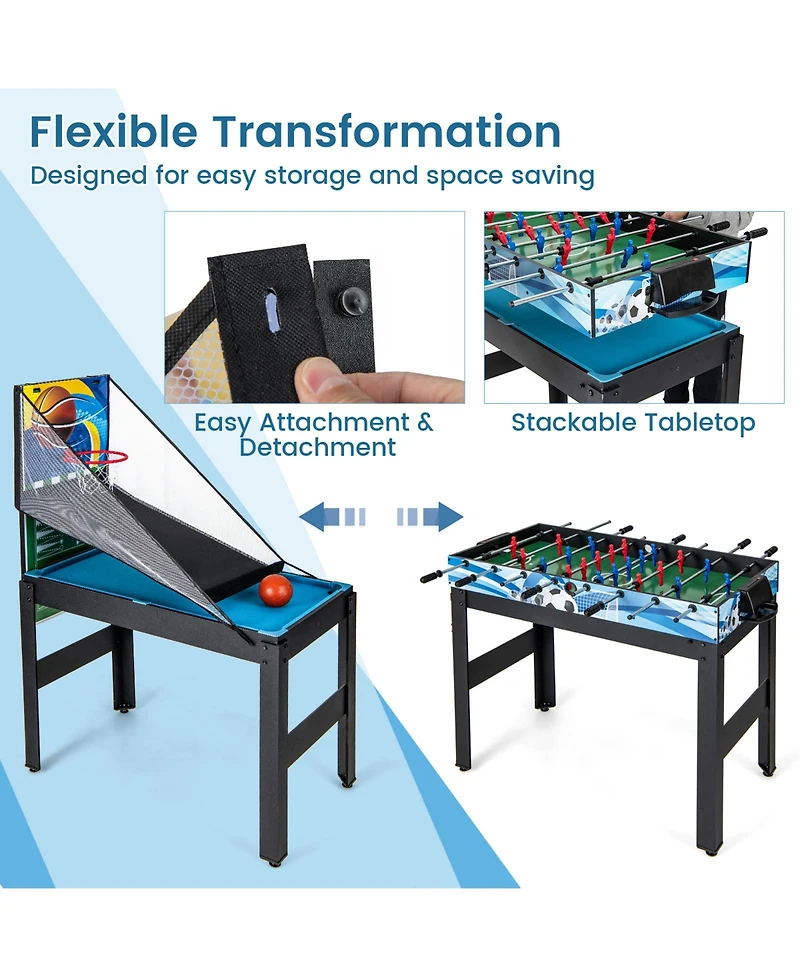 Sugift 14-in-1 Combo Game Table Set Multi Game Table with Foosball