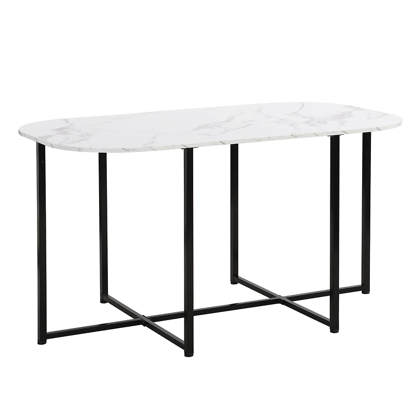 Streamdale 7-Piece Compact Marble Dining Set