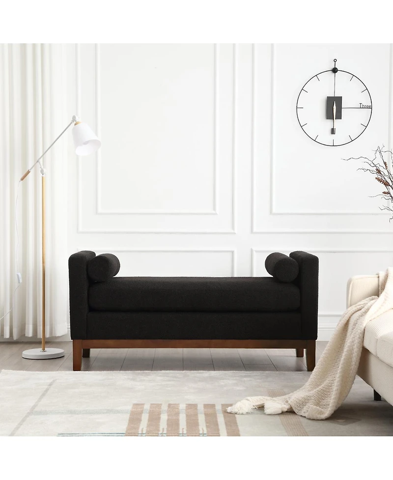 Streamdale 53.5"W Elegant Upholstered Bench, Ottoman