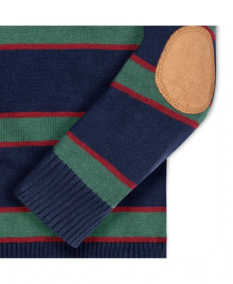 Hope & Henry Boys Organic Long Sleeve Henley Pullover Sweater with Elbow Patches