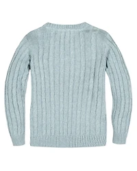 Hope & Henry Boys Organic Long Sleeve Fine Gauge Cable V-Neck Sweater