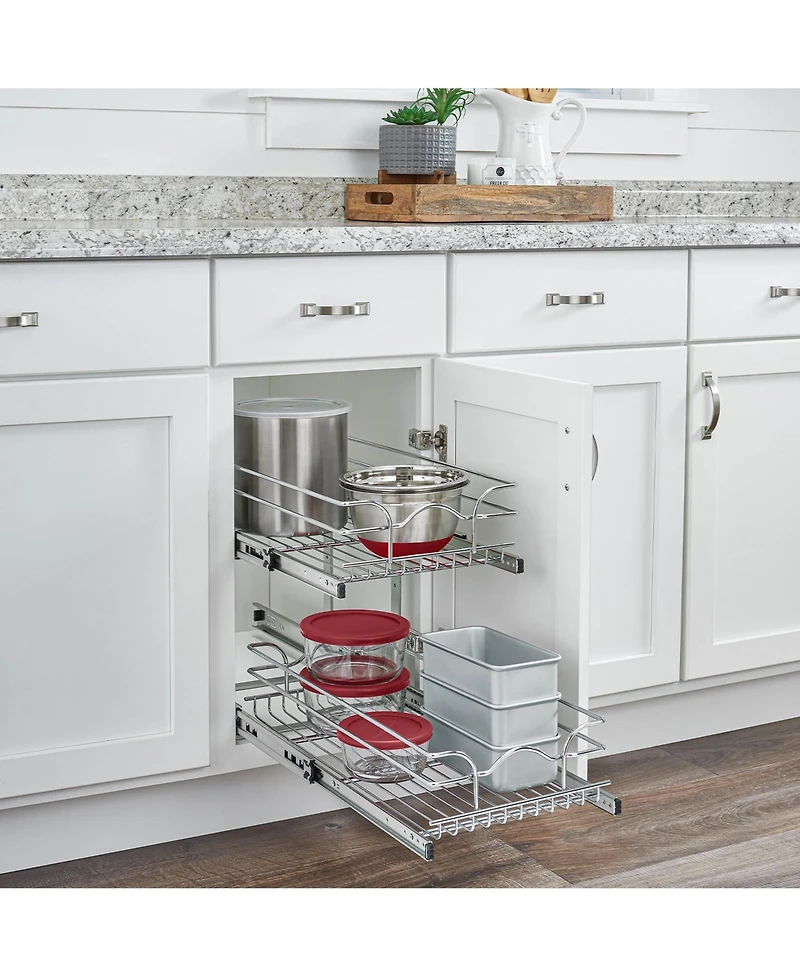Rev-a-Shelf Kitchen Cabinet Pull Out Shelf Organizer, 9 x 22 In, 5WB2-0922CR-1