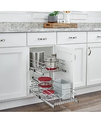Rev-a-Shelf Kitchen Cabinet Pull Out Shelf Organizer, 9 x 22 In, 5WB2-0922CR-1