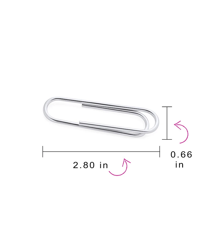 Bling Jewelry Executive Gift Simple Large Strong Sterling Silver Credit Card Holder Paper Clip Money Clip Finish